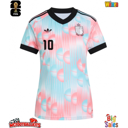 Belgium Leandro Trossard #10 Replica Away Stadium Shirt for Women World Cup 2026 Short Sleeve